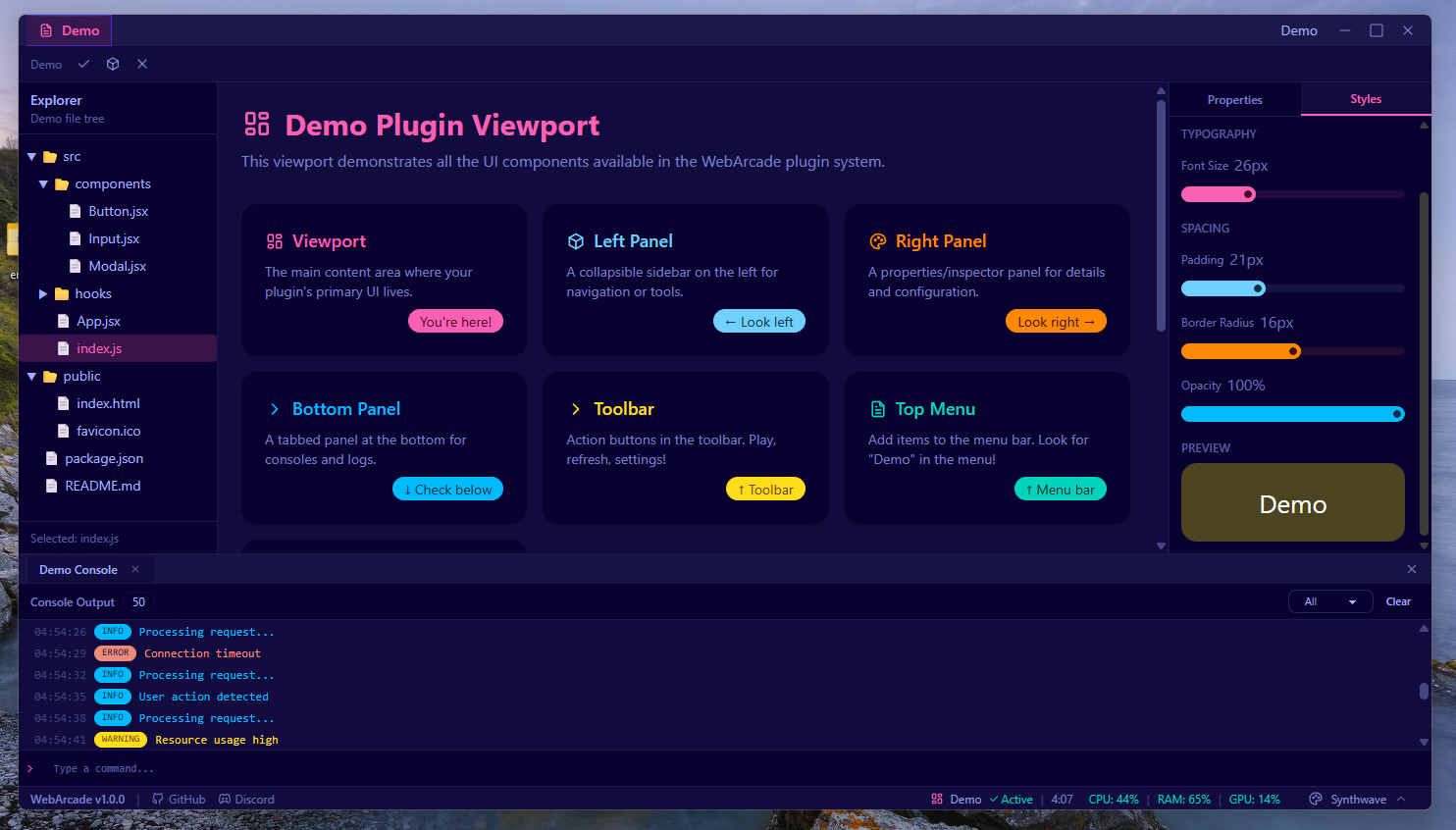WebArcade Desktop Application